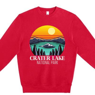 Crater Lake Souvenir National Park Hiking Nature Premium Crewneck Sweatshirt