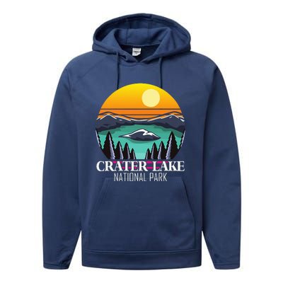 Crater Lake Souvenir National Park Hiking Nature Performance Fleece Hoodie