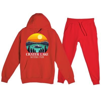 Crater Lake Souvenir National Park Hiking Nature Premium Hooded Sweatsuit Set