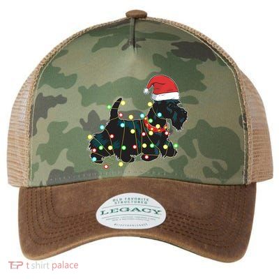 Christmas Lights Scottie Dog Lover Funny Xmas Gift Great Gift Legacy Tie Dye Trucker Hat