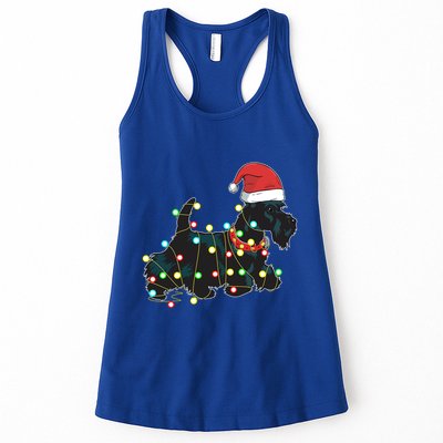 Christmas Lights Scottie Dog Lover Funny Xmas Gift Great Gift Womens Tank Top