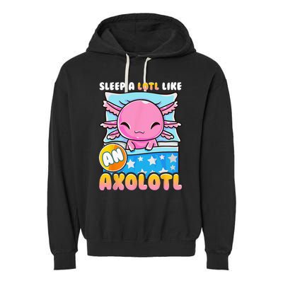 Cute Lazy Sleeping Axolotl Lover Nap Sleep Garment-Dyed Fleece Hoodie