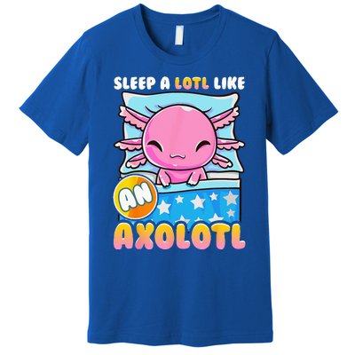 Cute Lazy Sleeping Axolotl Lover Nap Sleep Premium T-Shirt