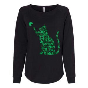 Cat Lucky Shamrock Saint PatrickS Day Cat Lover Womens California Wash Sweatshirt