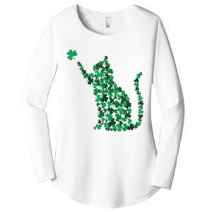 Cat Lucky Shamrock Saint PatrickS Day Cat Lover Women's Perfect Tri Tunic Long Sleeve Shirt