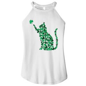 Cat Lucky Shamrock Saint PatrickS Day Cat Lover Women's Perfect Tri Rocker Tank