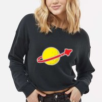 Classic Lego Spaceman Rocket Cropped Pullover Crew