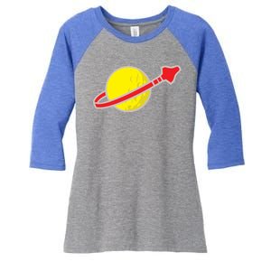 Classic Lego Spaceman Rocket Women's Tri-Blend 3/4-Sleeve Raglan Shirt