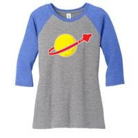 Classic Lego Spaceman Rocket Women's Tri-Blend 3/4-Sleeve Raglan Shirt