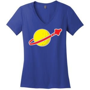 Classic Lego Spaceman Rocket Women's V-Neck T-Shirt