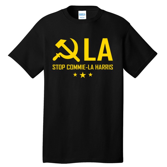 Commie La Stop Commie La Harris Stop Kamala Trump Vance 2024 Tall T-Shirt