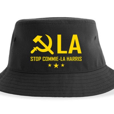 Commie La Stop Commie La Harris Stop Kamala Trump Vance 2024 Sustainable Bucket Hat