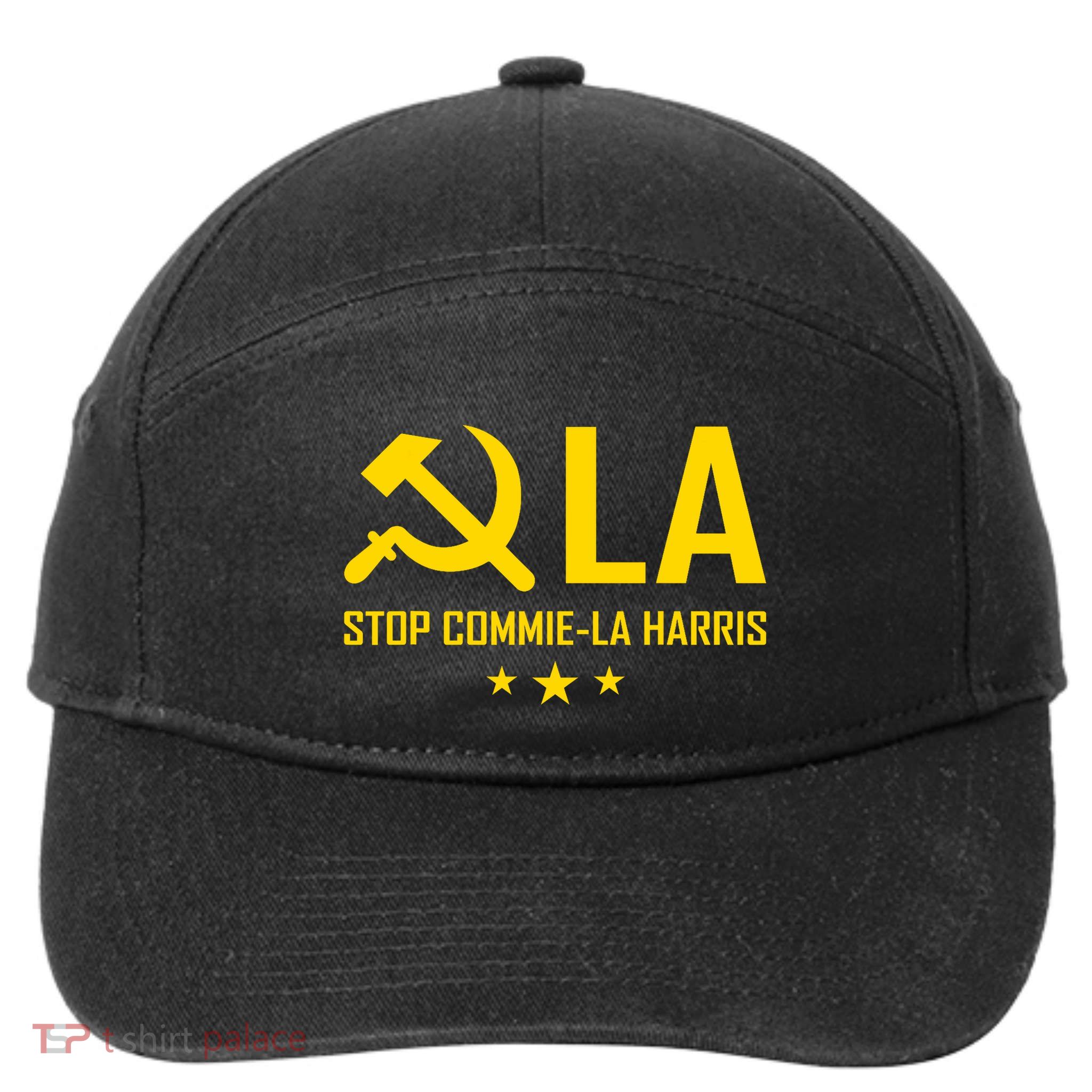 Commie La Stop Commie La Harris Stop Kamala Trump Vance 2024 7-Panel Snapback Hat