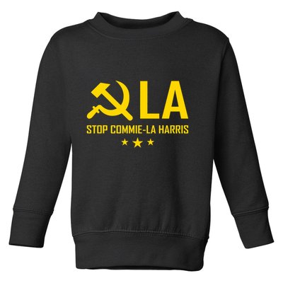 Commie La Stop Commie La Harris Stop Kamala Trump Vance 2024 Toddler Sweatshirt
