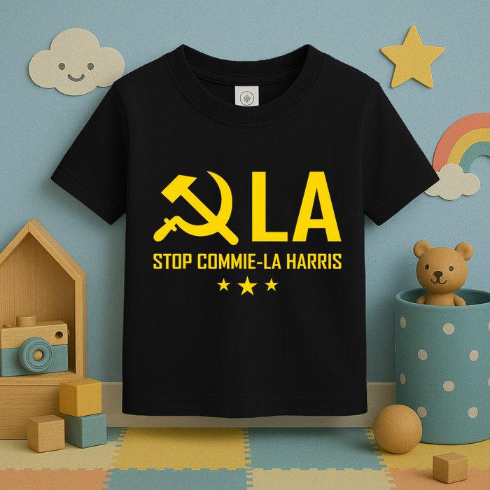 Commie La Stop Commie La Harris Stop Kamala Trump Vance 2024 Toddler T-Shirt
