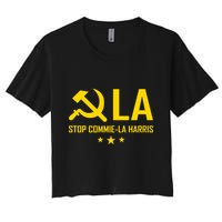 Commie La Stop Commie La Harris Stop Kamala Trump Vance 2024 Crop Top