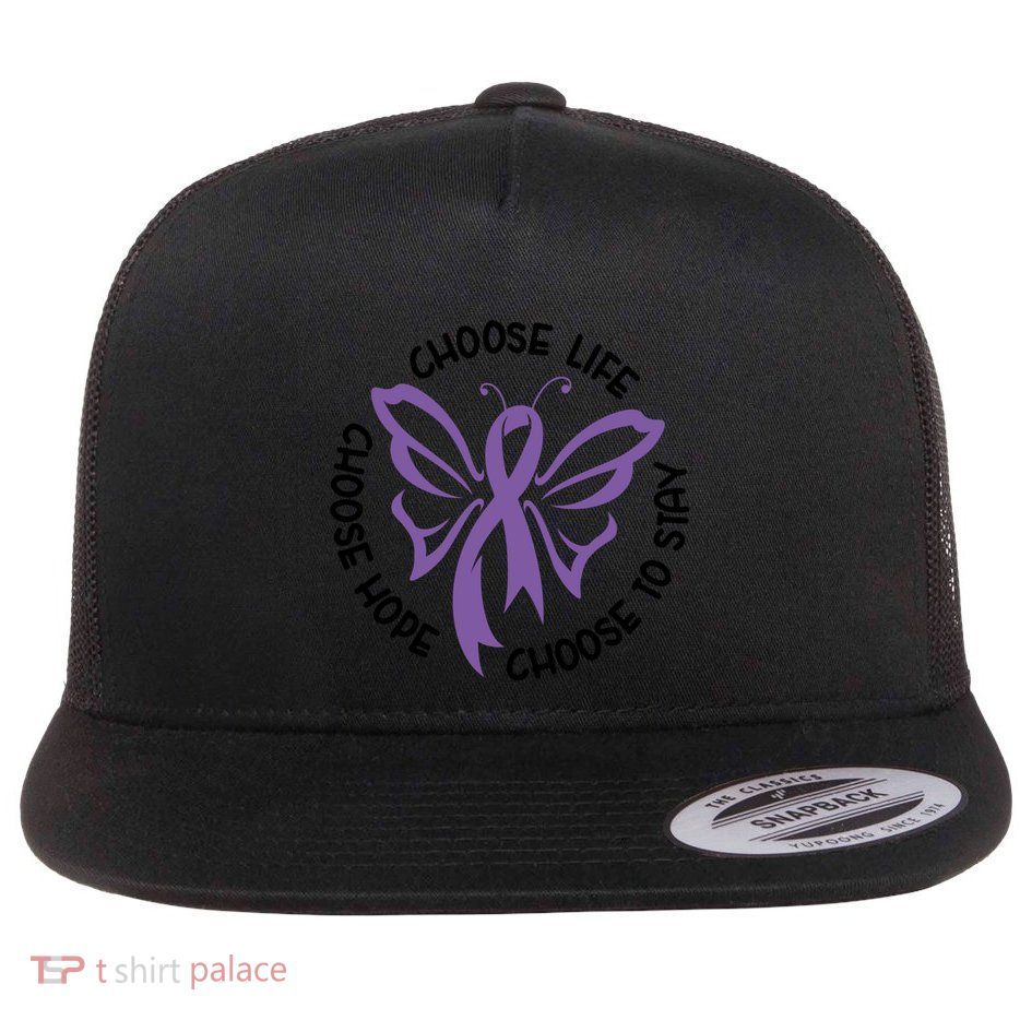 Choose Life Support Survivor Suicide Awareness Tal Health Gift Flat Bill Trucker Hat