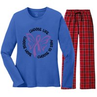 Choose Life Support Survivor Suicide Awareness Tal Health Gift Women's Long Sleeve Flannel Pajama Set 