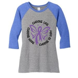 Choose Life Support Survivor Suicide Awareness Tal Health Gift Women's Tri-Blend 3/4-Sleeve Raglan Shirt