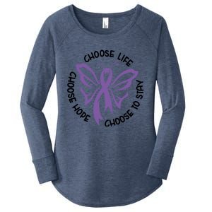 Choose Life Support Survivor Suicide Awareness Tal Health Gift Women's Perfect Tri Tunic Long Sleeve Shirt