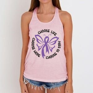 Choose Life Support Survivor Suicide Awareness Tal Health Gift Women's Knotted Racerback Tank