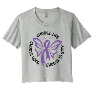 Choose Life Support Survivor Suicide Awareness Tal Health Gift Women's Crop Top Tee