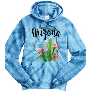 Cute Love State Of Arizona Blooming Cactus Flowers Gift Tie Dye Hoodie