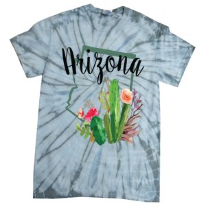 Cute Love State Of Arizona Blooming Cactus Flowers Gift Tie-Dye T-Shirt