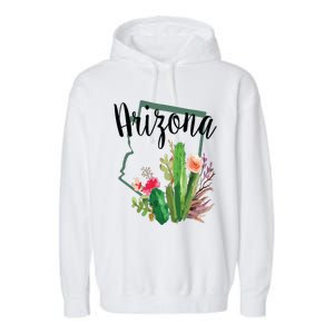 Cute Love State Of Arizona Blooming Cactus Flowers Gift Garment-Dyed Fleece Hoodie