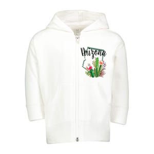 Cute Love State Of Arizona Blooming Cactus Flowers Gift Toddler Zip Fleece Hoodie