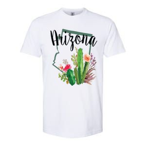 Cute Love State Of Arizona Blooming Cactus Flowers Gift Softstyle CVC T-Shirt