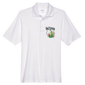 Cute Love State Of Arizona Blooming Cactus Flowers Gift Men's Origin Performance Pique Polo