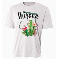 Cute Love State Of Arizona Blooming Cactus Flowers Gift Cooling Performance Crew T-Shirt