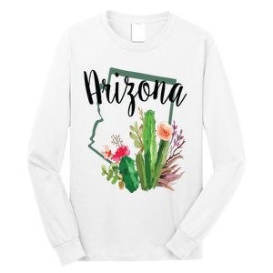 Cute Love State Of Arizona Blooming Cactus Flowers Gift Long Sleeve Shirt