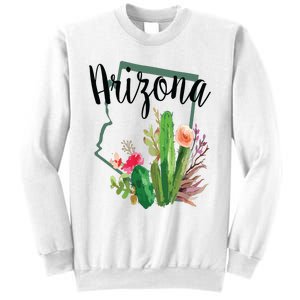 Cute Love State Of Arizona Blooming Cactus Flowers Gift Sweatshirt