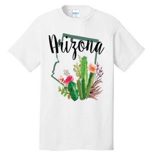 Cute Love State Of Arizona Blooming Cactus Flowers Gift Tall T-Shirt