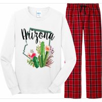 Cute Love State Of Arizona Blooming Cactus Flowers Gift Long Sleeve Pajama Set