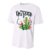 Cute Love State Of Arizona Blooming Cactus Flowers Gift Performance Sprint T-Shirt