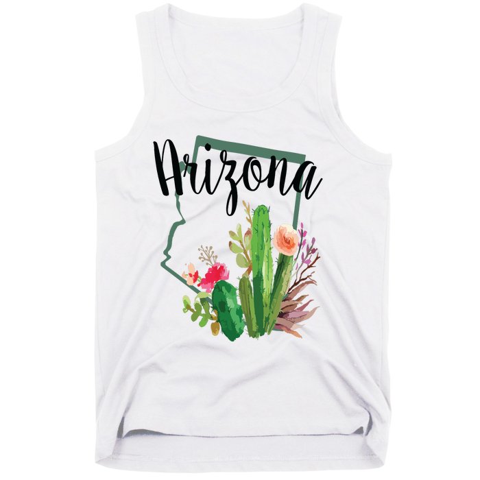 Cute Love State Of Arizona Blooming Cactus Flowers Gift Tank Top