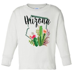 Cute Love State Of Arizona Blooming Cactus Flowers Gift Toddler Long Sleeve Shirt