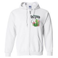 Cute Love State Of Arizona Blooming Cactus Flowers Gift Full Zip Hoodie