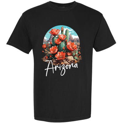 Cute Love State Of Arizona Blooming Cactus Flowers Garment-Dyed Heavyweight T-Shirt