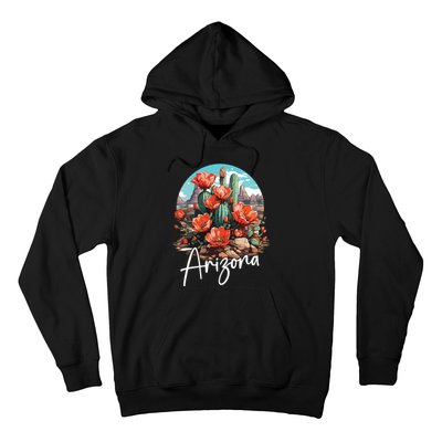 Cute Love State Of Arizona Blooming Cactus Flowers Hoodie