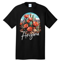 Cute Love State Of Arizona Blooming Cactus Flowers Tall T-Shirt