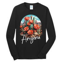 Cute Love State Of Arizona Blooming Cactus Flowers Tall Long Sleeve T-Shirt