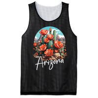 Cute Love State Of Arizona Blooming Cactus Flowers Mesh Reversible Basketball Jersey Tank