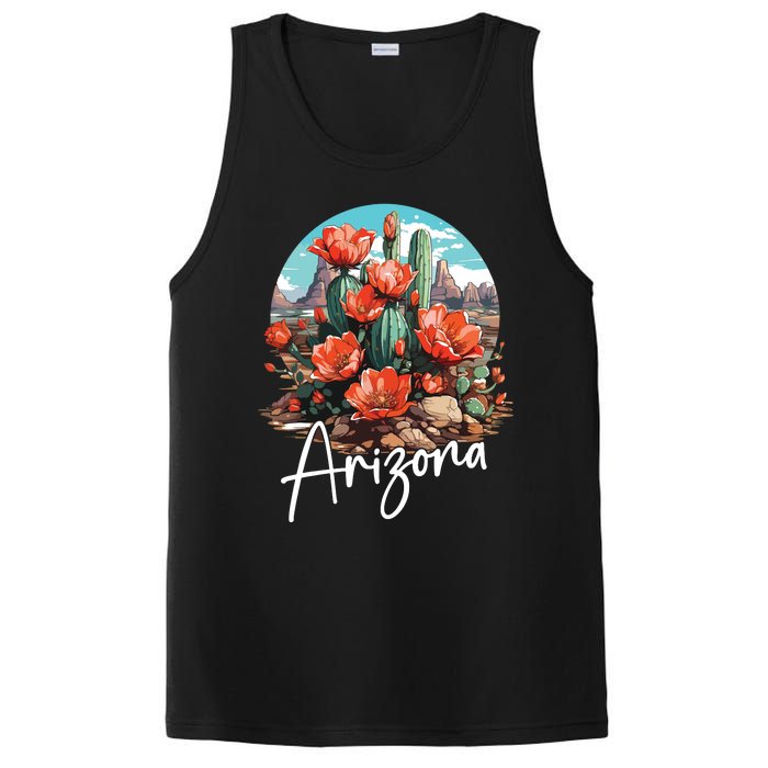 Cute Love State Of Arizona Blooming Cactus Flowers PosiCharge Competitor Tank