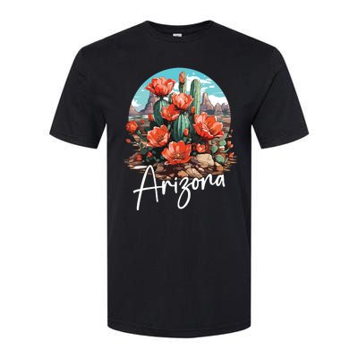 Cute Love State Of Arizona Blooming Cactus Flowers Softstyle CVC T-Shirt