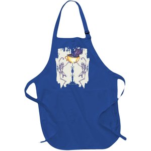 Coffee Lovers Skeletons Dancing With A Cup Of Coffee Gift Full-Length Apron With Pockets