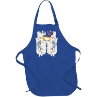 Coffee Lovers Skeletons Dancing With A Cup Of Coffee Gift Full-Length Apron With Pockets